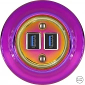 Ретро розетка USB пурпурно-фиолетовый металлик PEVIGsUSBb Katy Paty
