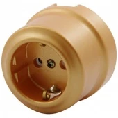 Ретро розетка с заземлением электрическая бархатная медь 350-БМ (KM) Lindas