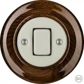 Ретро выключатель проходной грецкий орех глянцевый LINUGW6 Katy Paty одноклавишный