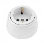Розетка с заземляющим контактом Retro Design, белый, RE-RDRWh Р-Электро