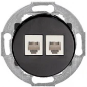 Розетка компьютерная 2хRJ-45 кат. 6, 886408-1, черный, LK Studio Vintage