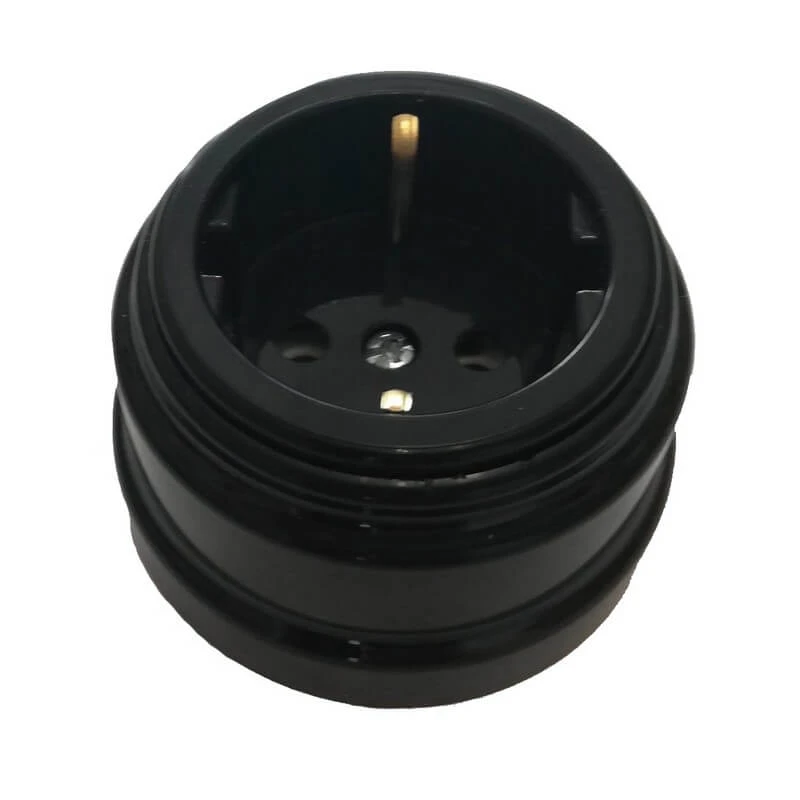 Розетка с заземляющим контактом Retro Design, черный, RE-RDRBl Р-Электро Розетка с заземляющим контактом Retro Design, черный, RE-RDRBl Р-Электро