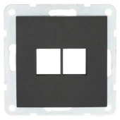 Накладка двойной розетки компьютерной/ телефонной с суппортом, черный бархат, 866208-0 LK Studio, серия LK60