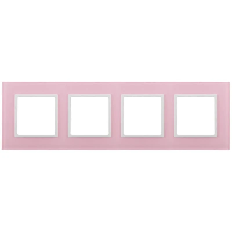 Дизайнерская рамка 4 местная, розовый, Б0034538 Эра, серия Elegance