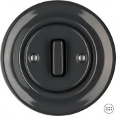 Ретро выключатель проходной графит глянцевый CRGSl6 Katy Paty одноклавишный