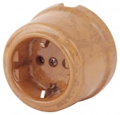 Ретро розетка с заземляющим контактом, Паломино , 080-613 (KM) SUN-LUMEN