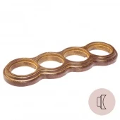 Рамка на бревно D300 мм. 4 местная, восьмерка, венге с золотой патиной НО34ВГЗ300 Salvador