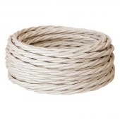 Витой силовой кабель 3*1.5, слоновая кость, RetroElectro