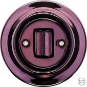 Ретро выключатель проходной фиолетовый металлик PEMAG2Sl6/6 Katy Paty двухклавишный