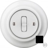 Ретро выключатель черный глянцевый NIGT1 Katy Paty одноклавишный