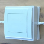 Коробка для ретро выключателя и розетки белый, N011.02.00 DerevFarfor, серия МонолитБревно