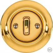 Ретро выключатель проходной золотой глянцевый OPAUGSl6 Katy Paty одноклавишный