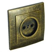 Розетка без заземляющего контакта 1 местная Лофт Винтаж, бронза, RE-SLVR1bzBrz Р-Электро