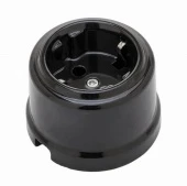 Ретро розетка с заземляющим контактом черная, 061-001 (KM) SUN-LUMEN