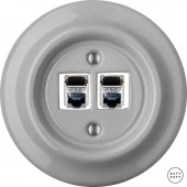 Розетка интернет Cat.6 экранир. двойная, бетон глянцевый CAGsCat6e Katy Paty