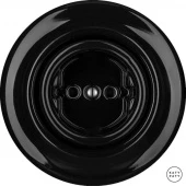 Ретро розетка электрическая без заземления, черный глянцевый NIGs Katy Paty