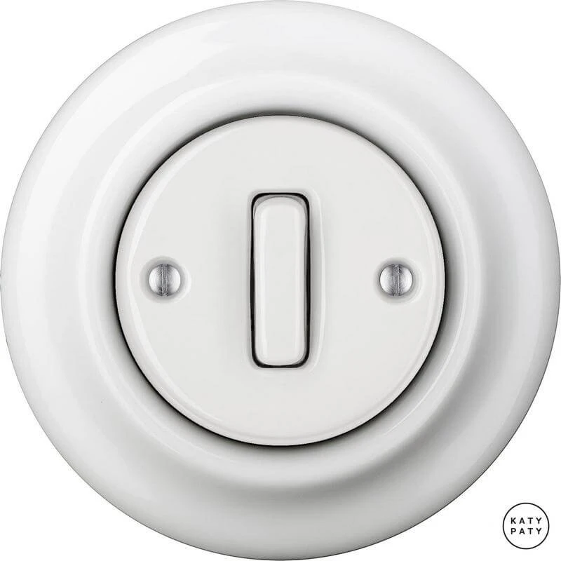 Ретро выключатель белый глянцевый ALGSlds Katy Paty диммер для ламп накаливания Ретро выключатель белый глянцевый ALGSlds Katy Paty диммер для ламп накаливания