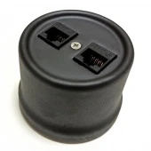 Розетка RJ45 компьютерная двойная, черный матовый, B1-302-03M BIRONI
