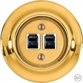 Розетка интернет Cat.5e двойная, золотой глянцевый OPAUGsCat5e Katy Paty