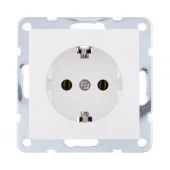 Дизайнерская розетка с заземлением, белый, 843104-1 LK Studio, серия LK80