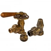 Ретро вентили угловые для радиаторов и воздухоотводчик 3/4" латунь RS217Bv672VZD3/4 RETRO style