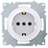 Розетка с заземлением, винтовые контакты,16А-250В, белая, 1E10201300 Ruwel