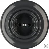 Ретро розетка электрическая без заземления, графит глянцевый CRGs Katy Paty