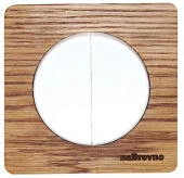 Выключатель двухклавишный, дуб в масле+белый, ROC1-DO/1E31601300 Ruwel