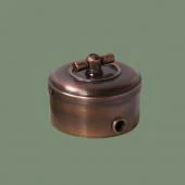 Ретро выключатель серия ДИП-200 темная медь, без рамки, D140-5 Romatti двухклавишный