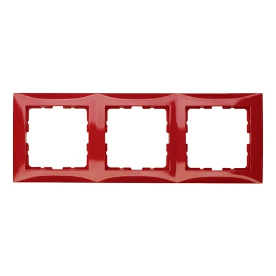 Дизайнерская рамка 3 местная, красный, глянцевый, 10138962 Berker, серия S.1