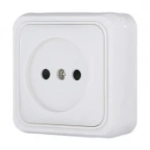 Дизайнерская розетка без заземления, со шторками, белый, 813304 LK Studio, серия LKStandard