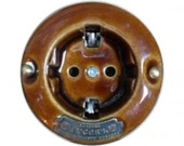 Розетка с заземлением, механизм Legrand, темно-коричневый, 13540И-80 (ТК) ГусевЪ