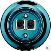 Розетка интернет Cat.6 двойная, синий металлик PEAZGsCat6 Katy Paty