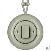 Ретро выключатель проходной серо-зеленый глянцевый CHСW6 Katy Paty одноклавишный