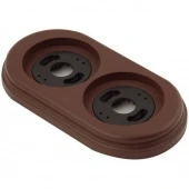 Рамка с пластиковой вставкой 2 местная, коричневый, овал, P250-K ФД КерамикЪ