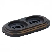 Рамка деревянная 2 местная, овал, состаренный черный, RD-02025 Retrika