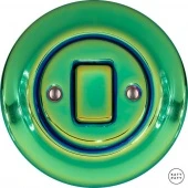 Ретро выключатель зеленый металлик PECHGW7 Katy Paty перекрестный