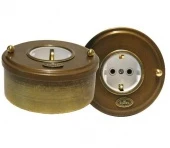 Розетка с заземлением, механизм Legrand, латунь, 13220И-100 ГусевЪ