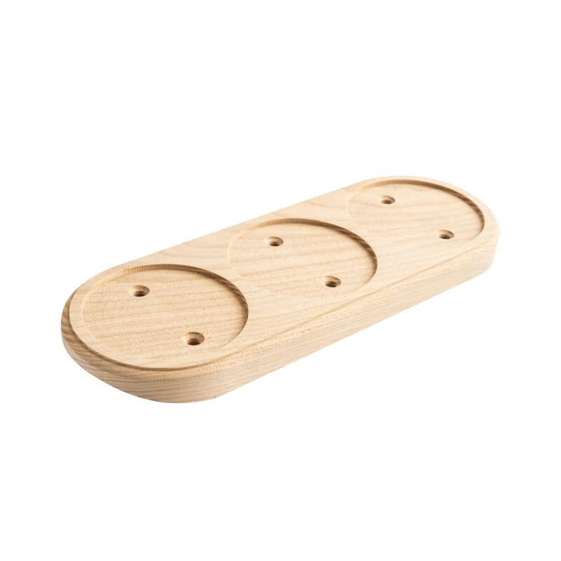 Накладка на бревно 240 мм. 3 местная, под ретро электрику из металла, ясень натуральный, ОМРП3-240 DecoWood Накладка на бревно 240 мм. 3 местная, под ретро электрику из металла, ясень натуральный, ОМРП3-240 DecoWood