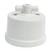 Ретро выключатель Terra белый, KTSw1-K01 Edisel одноклавишный проходной