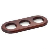 Рамка 3 местная, овал, красное дерево лакированное, 1М-КР3 Vintage