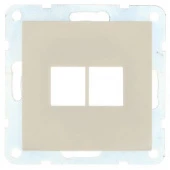 Накладка двойной розетки компьютерной/ телефонной с суппортом, бежевый, 866201-0 LK Studio, серия LK60