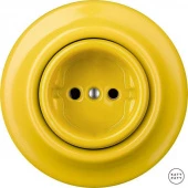 Ретро розетка электрическая без заземления, ярко-желтый глянцевый NILUGs Katy Paty