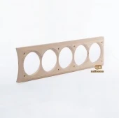 Пятерная накладка на бревно D240 мм., встраиваемая, ясень, 45.V5-240 naBrevno, кромка 45 градусов