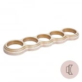 Рамка на бревно D220 мм. 5 местная, восьмерка, дуб выбеленный с золотой патиной НО35ВДЗ220 Salvador