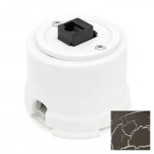 Ретро розетка Internet, черный мрамор, OP.INT.BLM (KM) Salvador