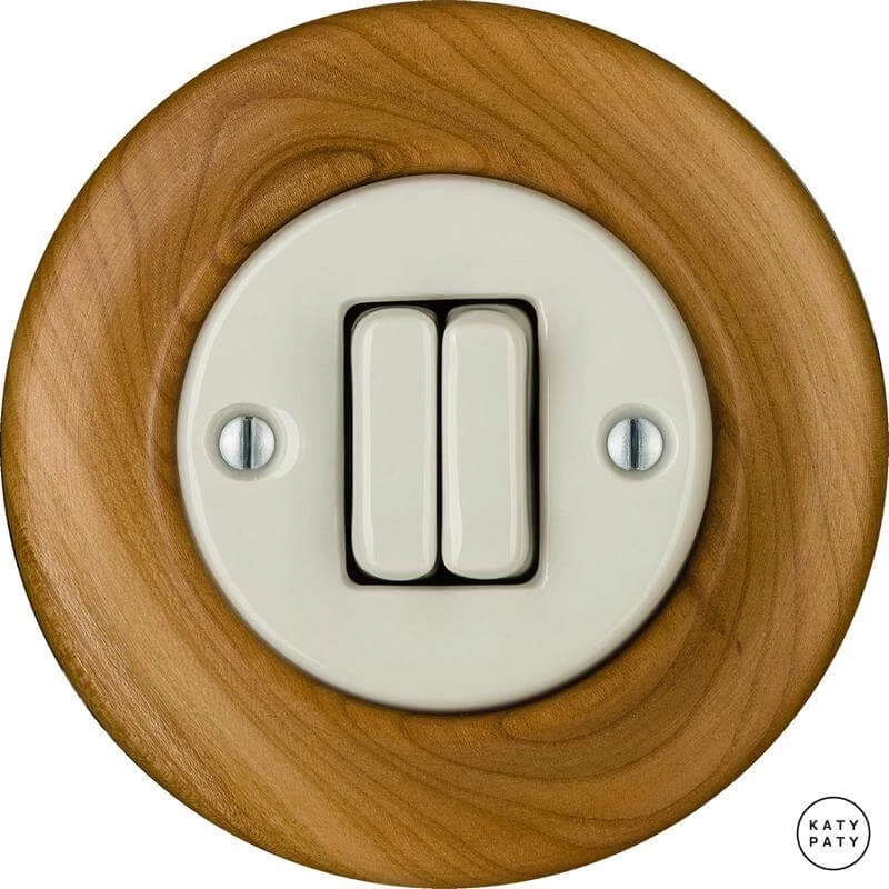 Ретро выключатель вишня матовая LIPAM2Sl5 Katy Paty двухклавишный Ретро выключатель вишня матовая LIPAM2Sl5 Katy Paty двухклавишный