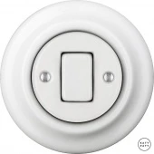Ретро выключатель белый глянцевый ALGW1 Katy Paty одноклавишный
