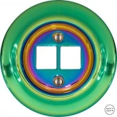 Корпус ретро розетки двойной зеленый металлик PECHGs0 Katy Paty