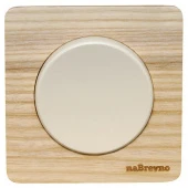 Выключатель одноклавишный проходной, натуральный ясень+бежевый, ROC1-AN/1E31401301 Ruwel